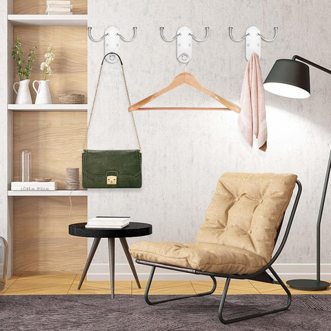 Retractable Clothes Hanger Storage organiser with Two Multi-Purpose coat Hooks,Stainless Steel Clothes Rack Storage Organiser