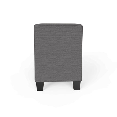 GFW Verona Window Seat Ottoman Storage Bench in Charcoal Grey, Upholstered Buttoned Seat with Hidden Storage & Wooden Feet