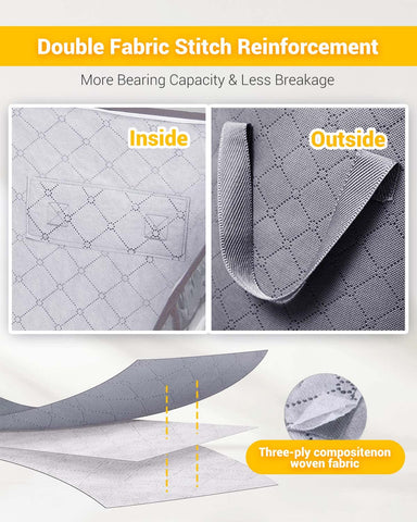 KALAHOL Large Capacity Clothes Storage Bags with Zips, 90L Foldable Clothing Storage Bags Organizer with Reinforced Handle Thick Fabric for