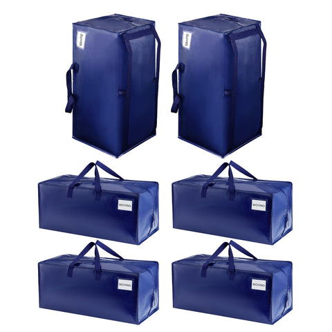 VENO 6 Pack Moving Bags Heavy-Duty Extra Large W/Backpack Straps, Moving House Essentials, Strong Handles & Zips, Clothes Storage, Packing