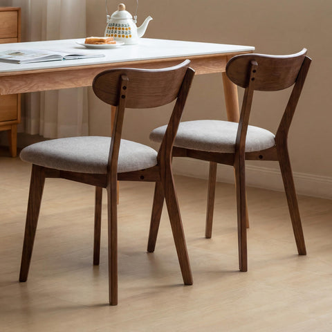2PCS Modern Solid Dining Chairs Set, Upholstered Fabric Dining Room Chairs