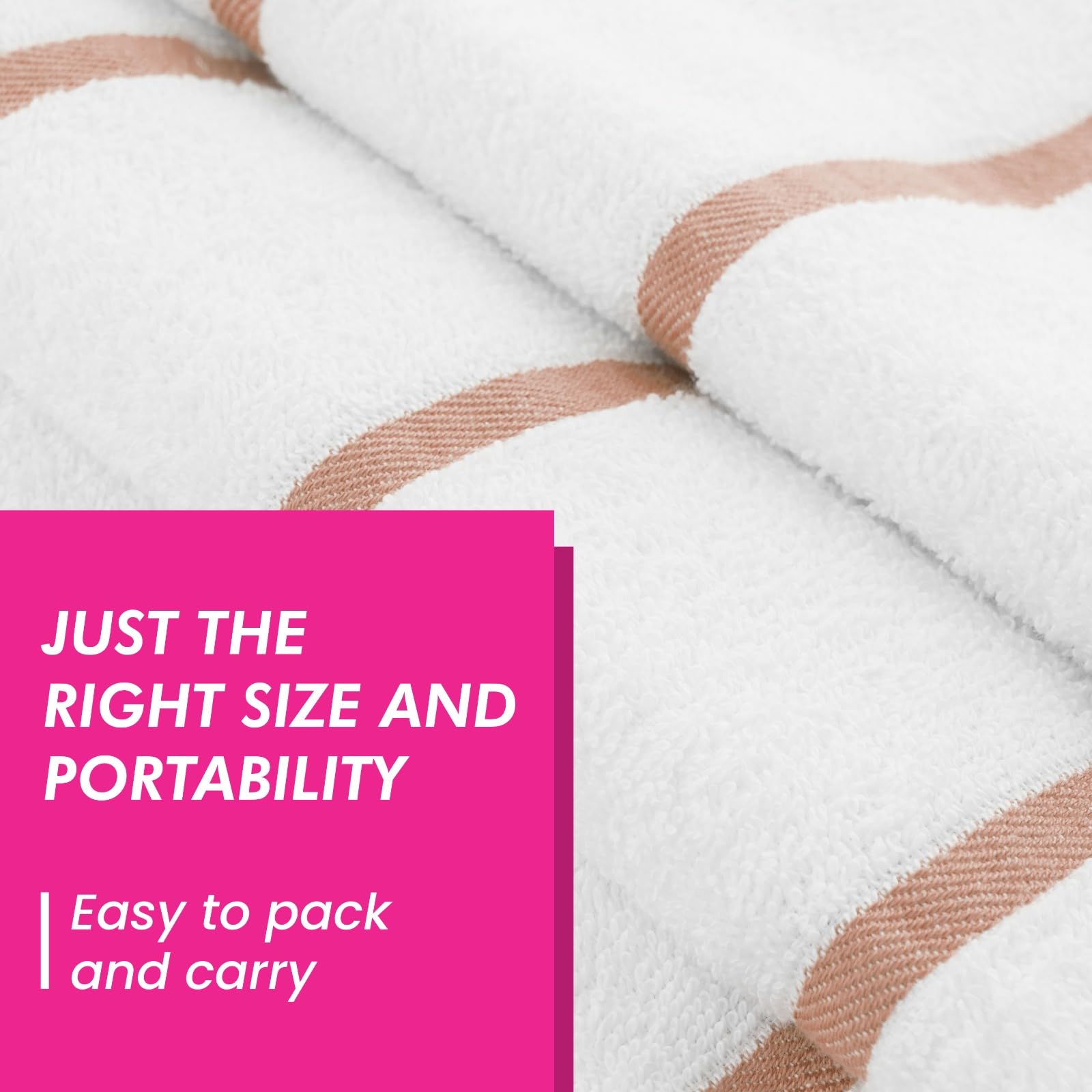 CASA COPENHAGEN Cabana Pool 4-piece set of large bath towels, 76x152 cm, 550 GSM, designed in Denmark, made from soft Egyptian cotton for bathroom