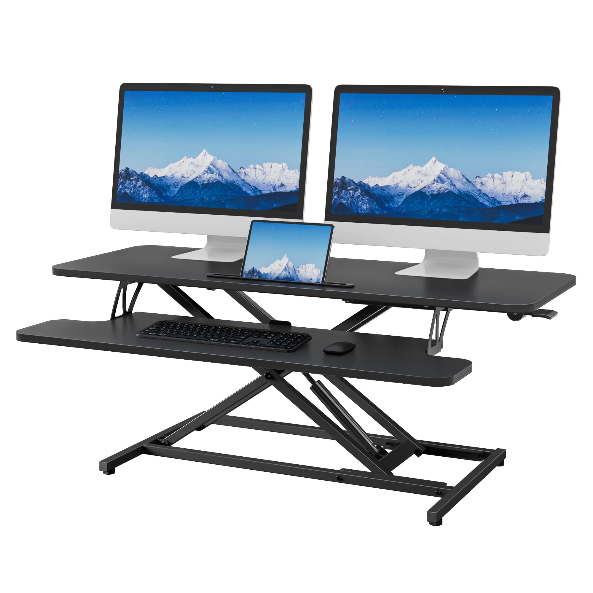 ERGOMAKER Standing Desk Converter, 42"/106cm, Black