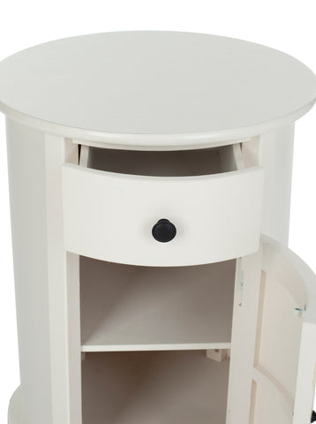 SAFAVIEH Modern Wooden Accent Table with Storage, in Distressed and Cream, 45 X 45 X 65