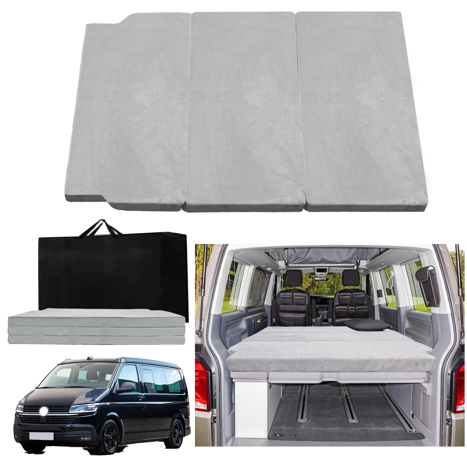 xxjolavv Thickened Portable Folding Mattress Compatible with VW T32 T4 T5 T6 T6.1 T7 Multivan California Beach Caravelle and Transporter Motorhome