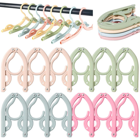 YANJINGSHE Travel Hangers Foldable Lightweight, 12 Pack 4 Colours