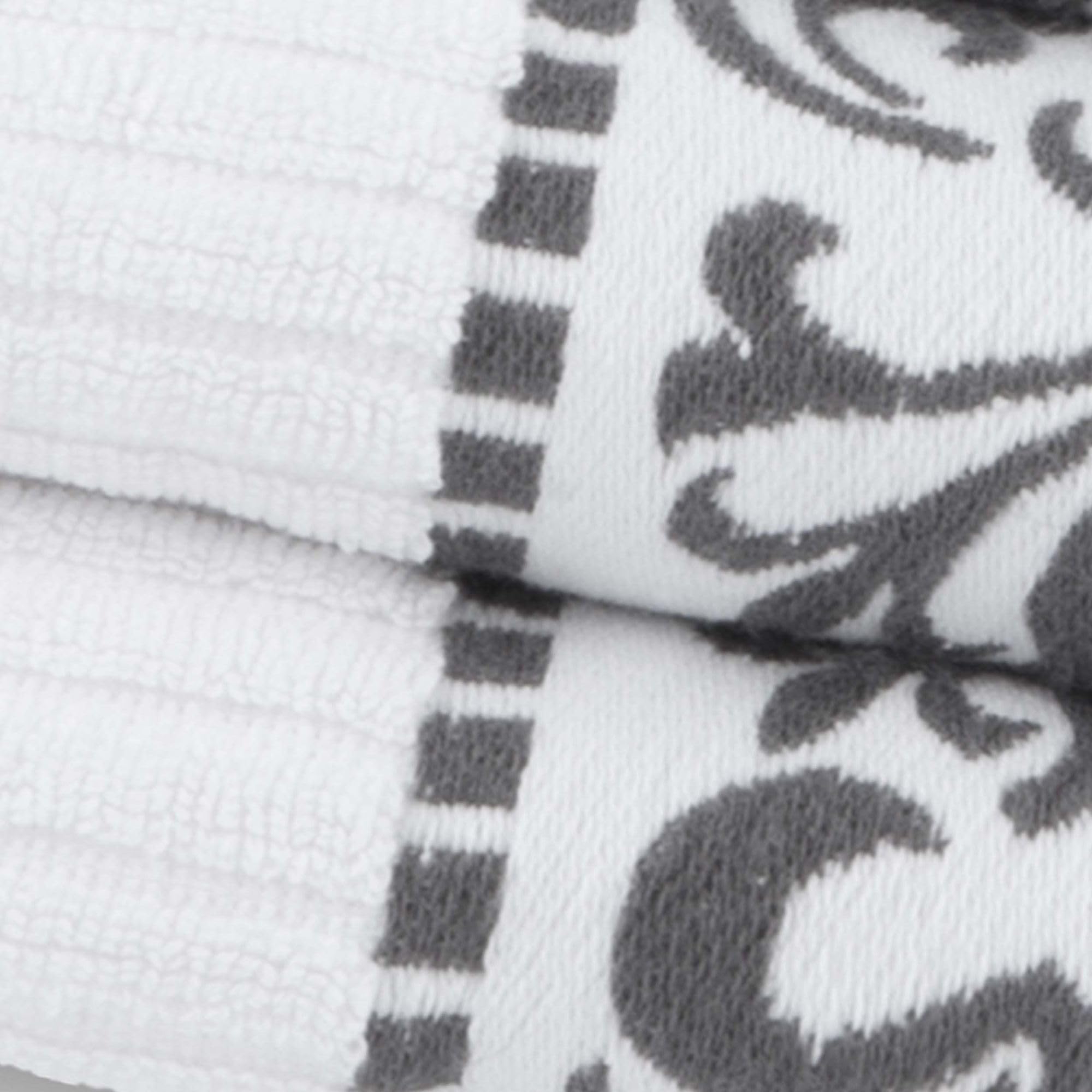 Superior 8-Piece Cotton Towel Set, Decorative Greek Pattern, Home Essentials, Absorbent Towels, Decor for Bathroom, Spa, Includes 2 Hand