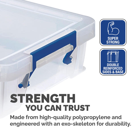 Bankers Box Storage Box 5.5L (5 Pack) - BPA-Free, Stackable Plastic Organizer with Clip-Lock Lid, Impact-Resistant & Fully Recyclable for A4 Papers
