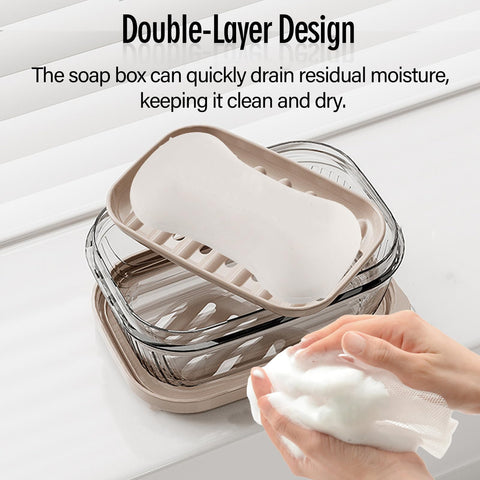 Soap Holder, Travel Soap Case, Portable Soap Box, Soap Case with Draining Grid, Soap Dish With Lid, Easy Cleaning Soap Tray for Bathroom, Gym, Camp