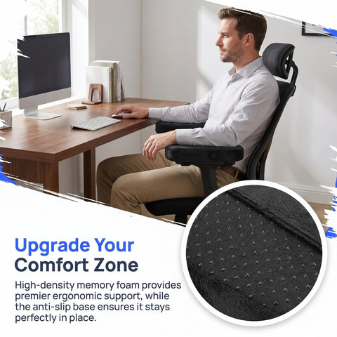 2 Pack Ergonomic Office Chair Armrest Pads, Memory Foam Arm Covers