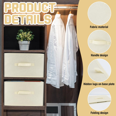 ZOCONE Cube Storage Boxes 6 Packs Fabric Storage Boxes for Shelves, 38×25×25cm Foldable Large Wardrobe Baskets Storage Cubes