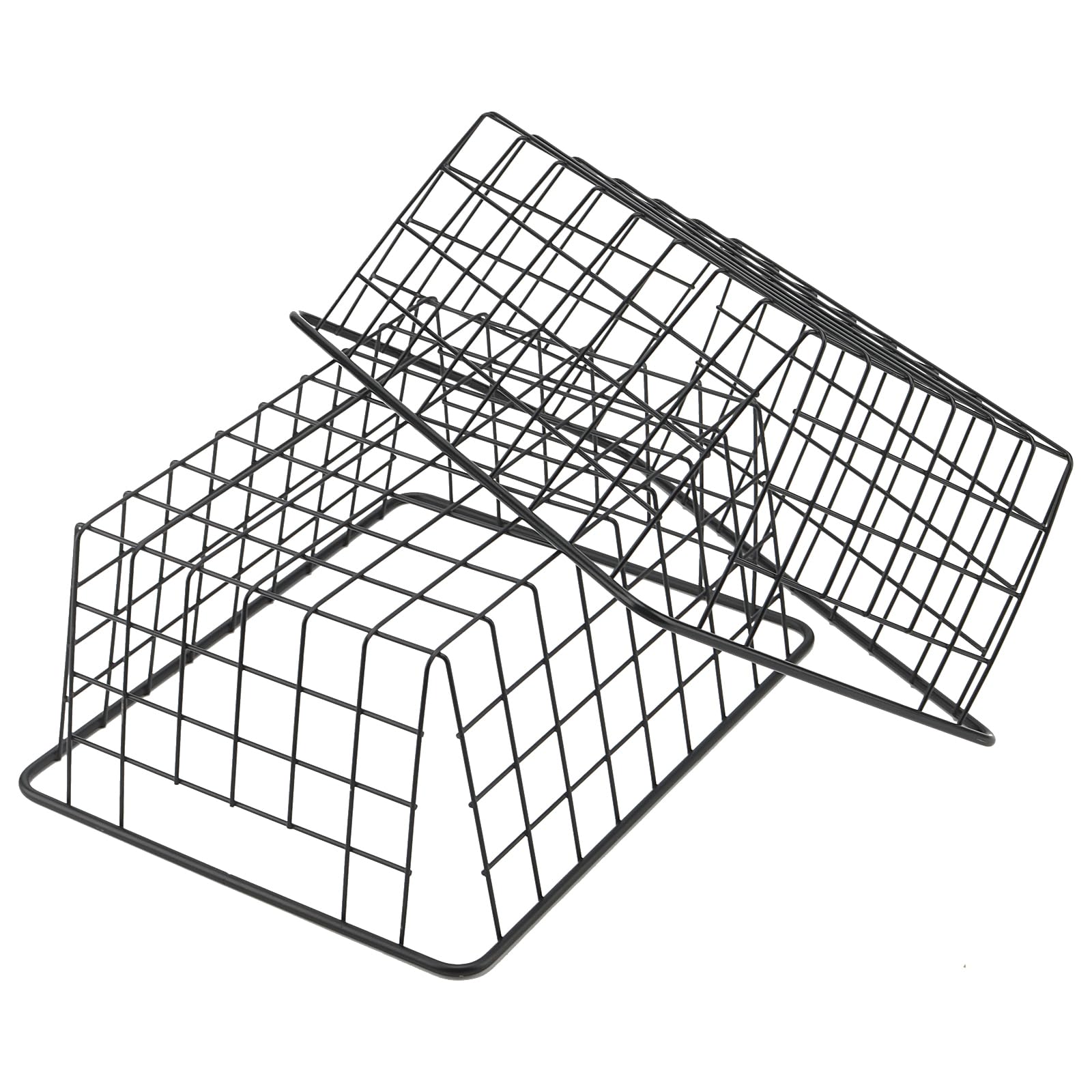 KEILEOHO 2 PCS 36 x 29 x 15.5cm Wire Storage Baskets, Large Black Metal Wire Baskets with Handles