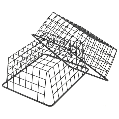KEILEOHO 2 PCS 36 x 29 x 15.5cm Wire Storage Baskets, Large Black Metal Wire Baskets with Handles