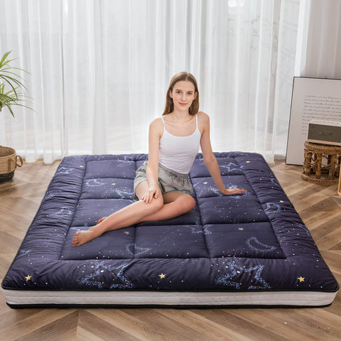 MAXYOYO Futon Mattress, Padded Japanese Floor Mattress Quilted Bed Mattress Topper