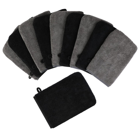 PHOGARY Pack of 10 Microfibre Body Wash Mitts Set, Flannels Soft Face Mitts, Bath SPA Cloth, Reusable Makeup Remover Mitt Gloves, 15x21 cm
