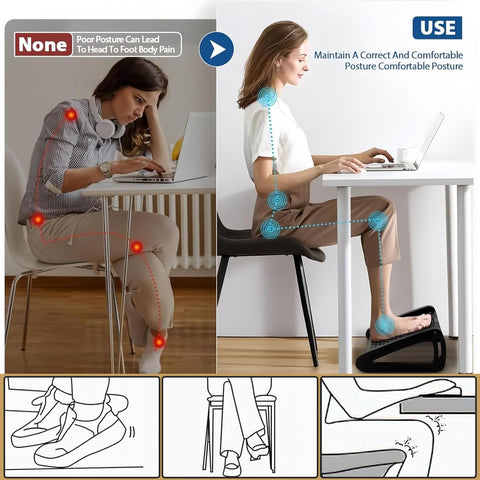 Foot Rest for Under Desk at Work,Adjustable Height Footrest Ergonomic Foot Stools for Under Office Desk,Rocking Footrest with Roller Massager-Leg