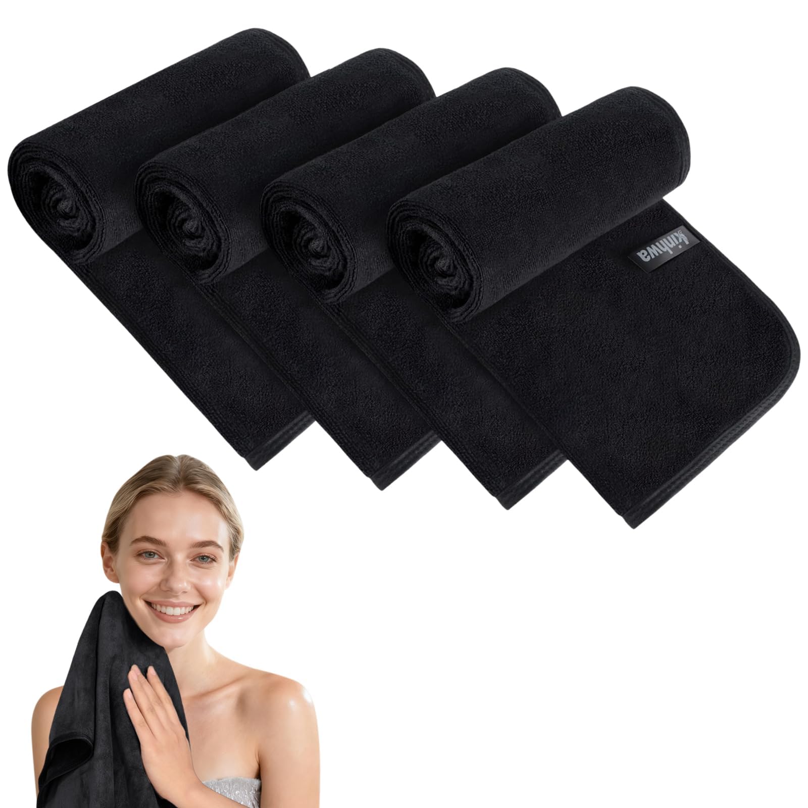 KinHwa Microfibre Soft Hand Towels for Bathroom Abosorbent Small Guest Towels Thick Face Towels 30cm x 50cm Fast Drying Washcloth for Bath, Spa