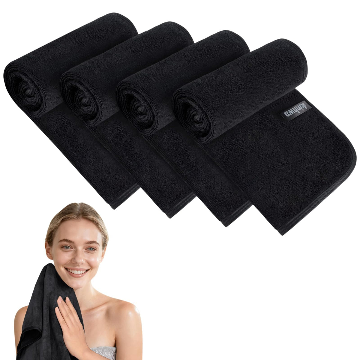 KinHwa Microfibre Soft Hand Towels for Bathroom Abosorbent Small Guest Towels Thick Face Towels 30cm x 50cm Fast Drying Washcloth for Bath, Spa