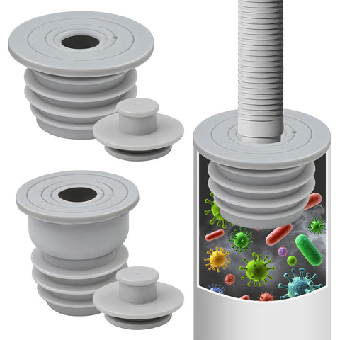 2PCS Washing Machine Waste Pipe Connector, 35-40mm, 45-50mm Washing Machine Drain Hose Seal, Drain Pipe Silicone Seal Plug with Built-in Valve