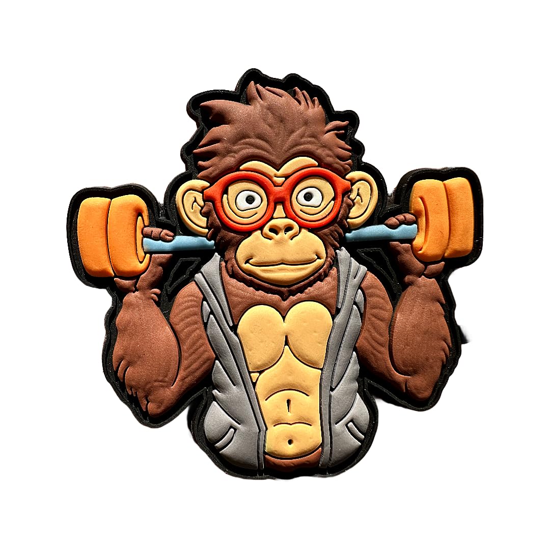Pandiui23 PVC Monkey Patch For Tactical Backpack, Crossfit Patches For Military Backpacks, Gym Accessory Designed For Backpacks And Vest (Jumpsuit)