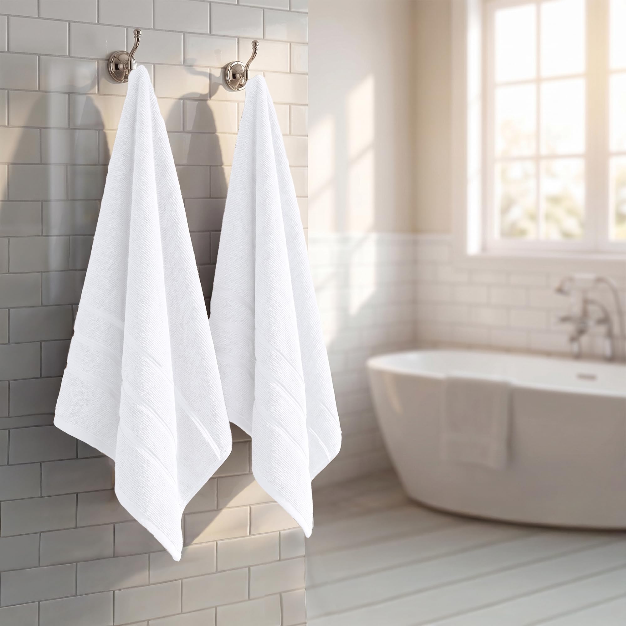 2 Pack Bathroom Towel I 100% Cotton I Highly Absorbent Towels I White