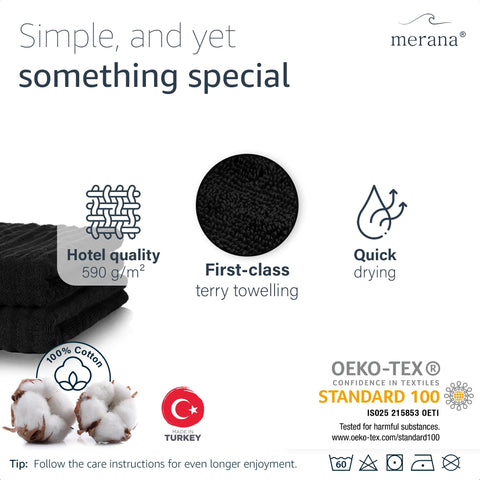 Merana OSLO towel set | quick-drying, soft & lint-free | terry luxury quality | 100% cotton terrycloth | OEKO-TEX | 590 GSM