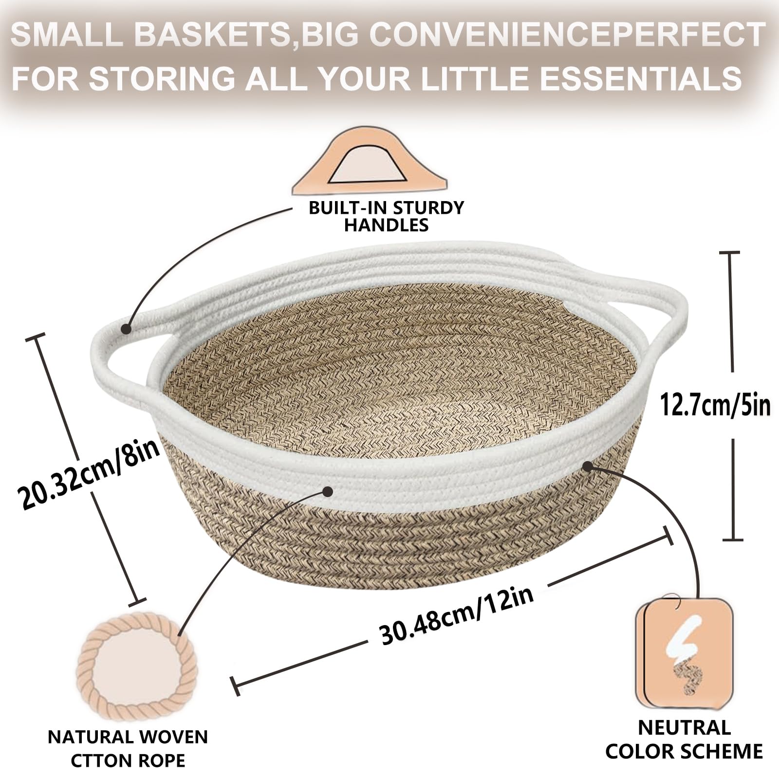 Storage Baskets, 2 Pack Gift Basket With Gift Bags And Ribbons, Woven Basket For Dog Toy Storage, Small Storage Bins For Bathroom Storage