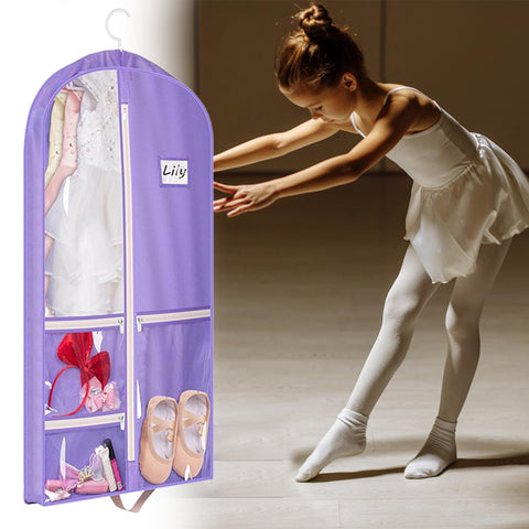 40 inch Dance Costume Bag, Costume Bags for Dancers, Dress Bags with 5 Zipper Pockets