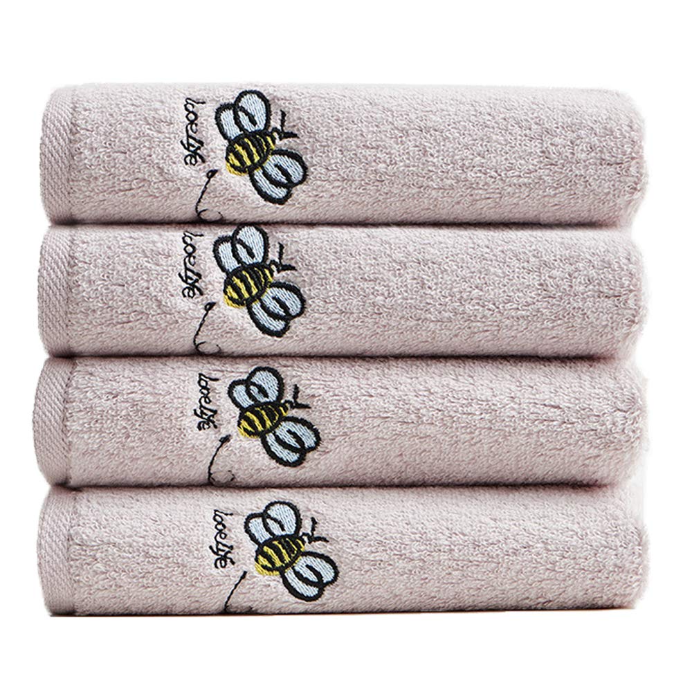 Nanxson Washcloth Towels Set 4 Pack Cotton Fingertip Towel Hand Bath Towel Baby Wash Face Cloths MJ0004 (4 pieces set (30 x 30 cm), gray)