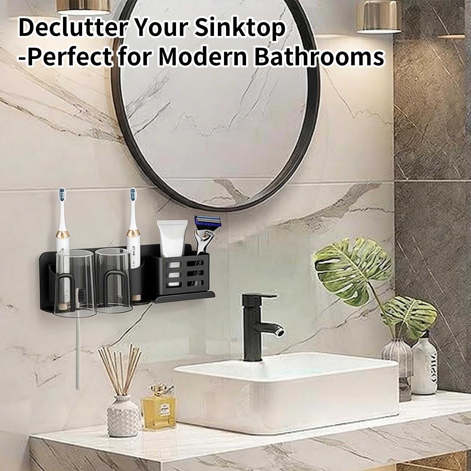 Toothbrush Holder Wall Mounted Electric Toothbrush Holder for Bathroom
