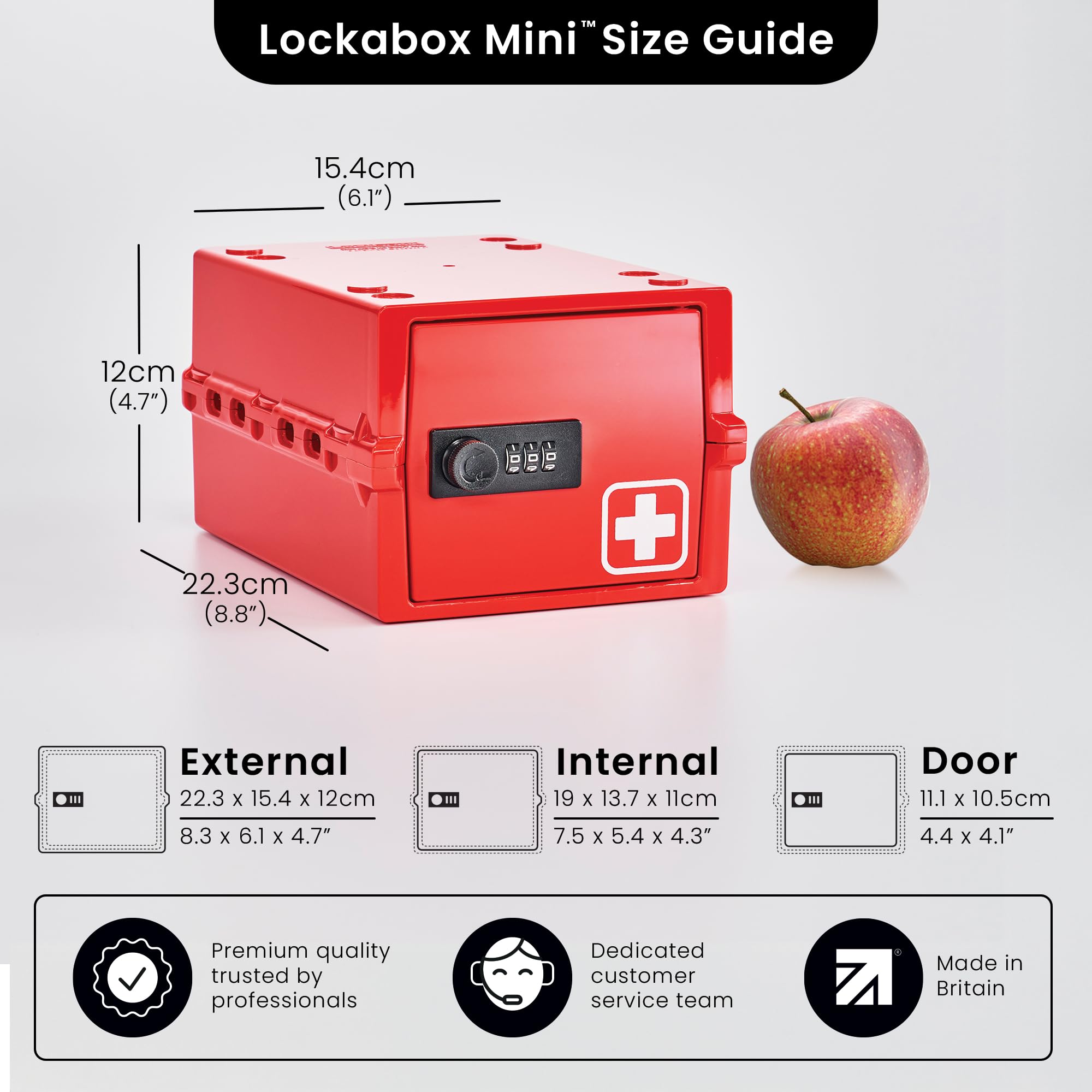 Lockabox Mini™ | Small Lockable Box with Combination Lock (3L) | Compact Storage Lock Box for Small Medicines, Snacks & Mobile Phones