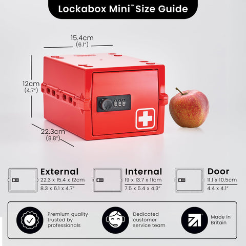 Lockabox Mini™ | Small Lockable Box with Combination Lock (3L) | Compact Storage Lock Box for Small Medicines, Snacks & Mobile Phones