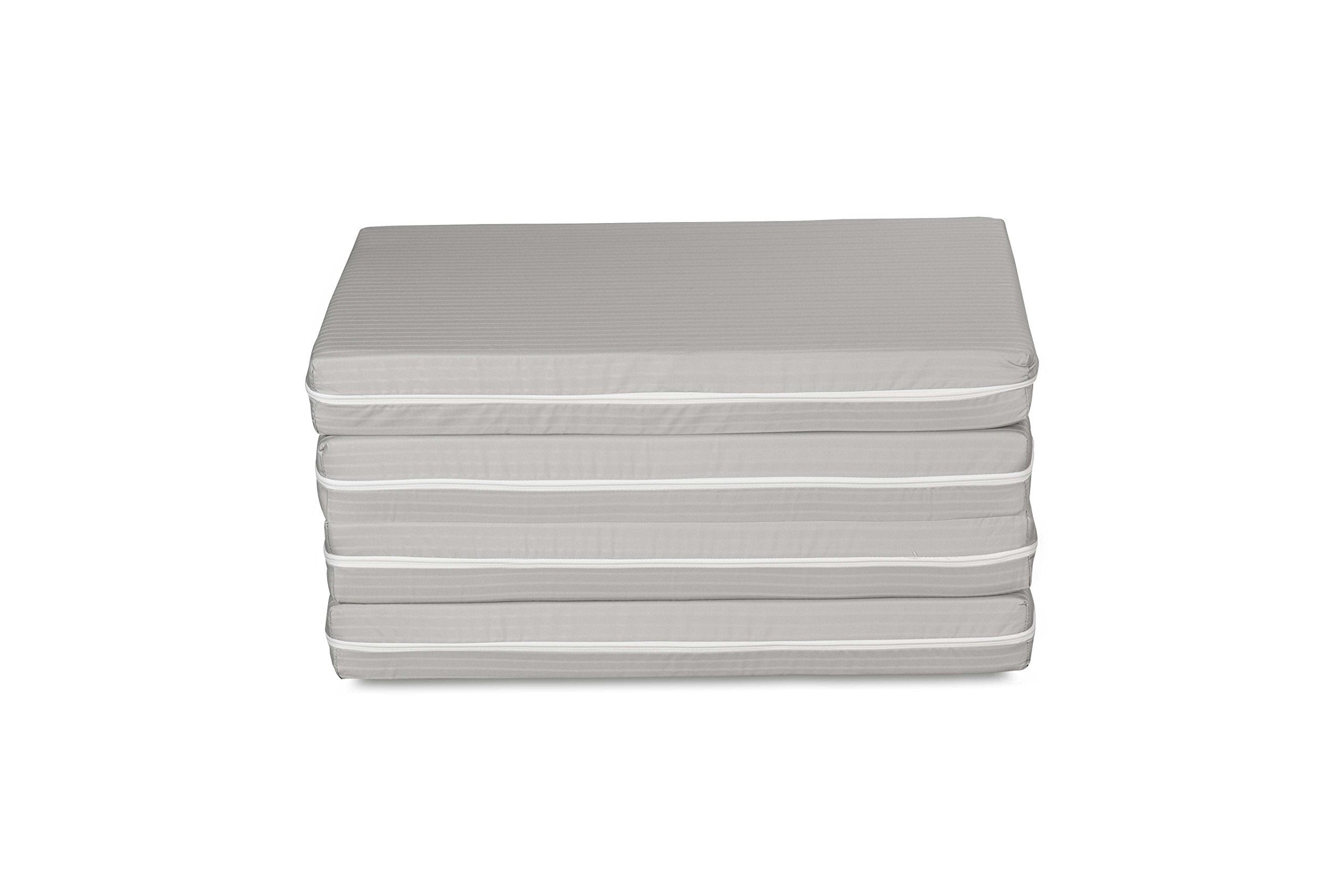 EVERGREENWEB - Single Mattress 80x190 10 cm high Multifunctional, convertible into a comfortable Futon Pouf Space-saving Folding Bed 4 parts