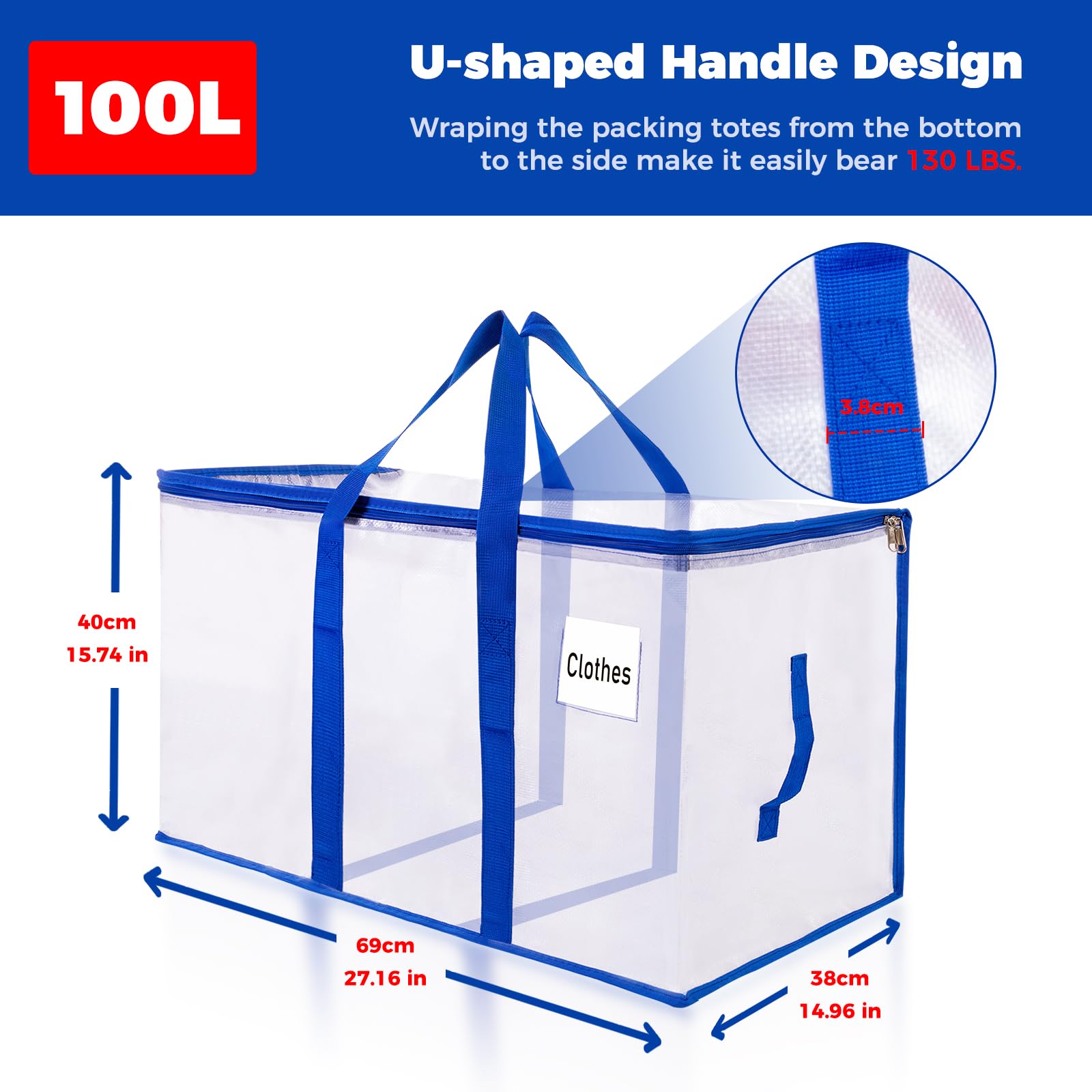 ZFWDSY Moving Bags 105 L,8-Pack Storage Bags Moving Boxes Alternatives