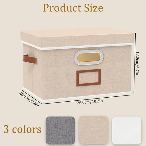 OUTBROS 3 Set Storage Boxes with Lids, Organiser Box 26×20×17cm, Beige