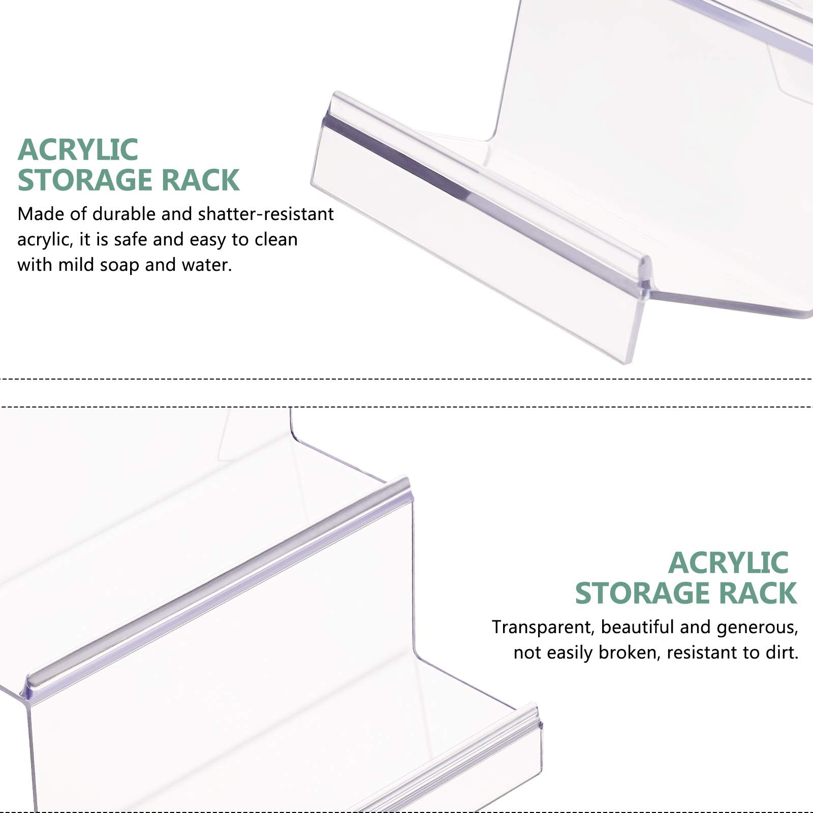 Cabilock Clear Acrylic Desktop Wallet Rack 2 Tier Storage Display Stand Holder for Purse Handbag Organizer Compact 5.71 X 5.51 X 4.72 Inch