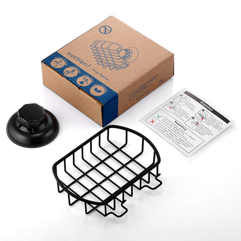 MaxHold No-Drilling/Suction Cup Soap Basket - Vaccum System - Stainless Steel Never Rust - for Bathroom & Kitchen
