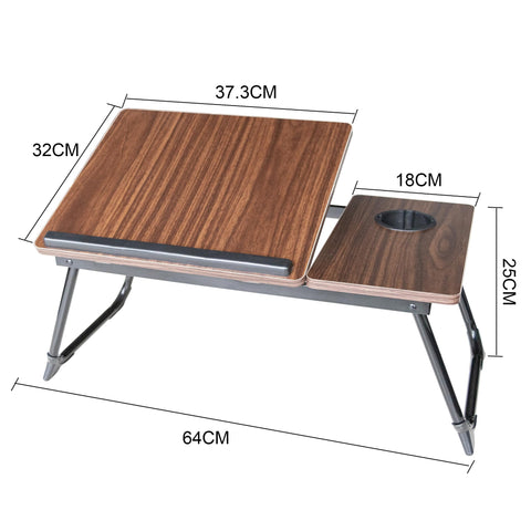 Laptop Desk, Laptop Bed Table with Foldable Legs & Cup Slot, Reading Holder Notebook Stand Breakfast Bed Tray Book Holder for Sofa, Bed, Terrace
