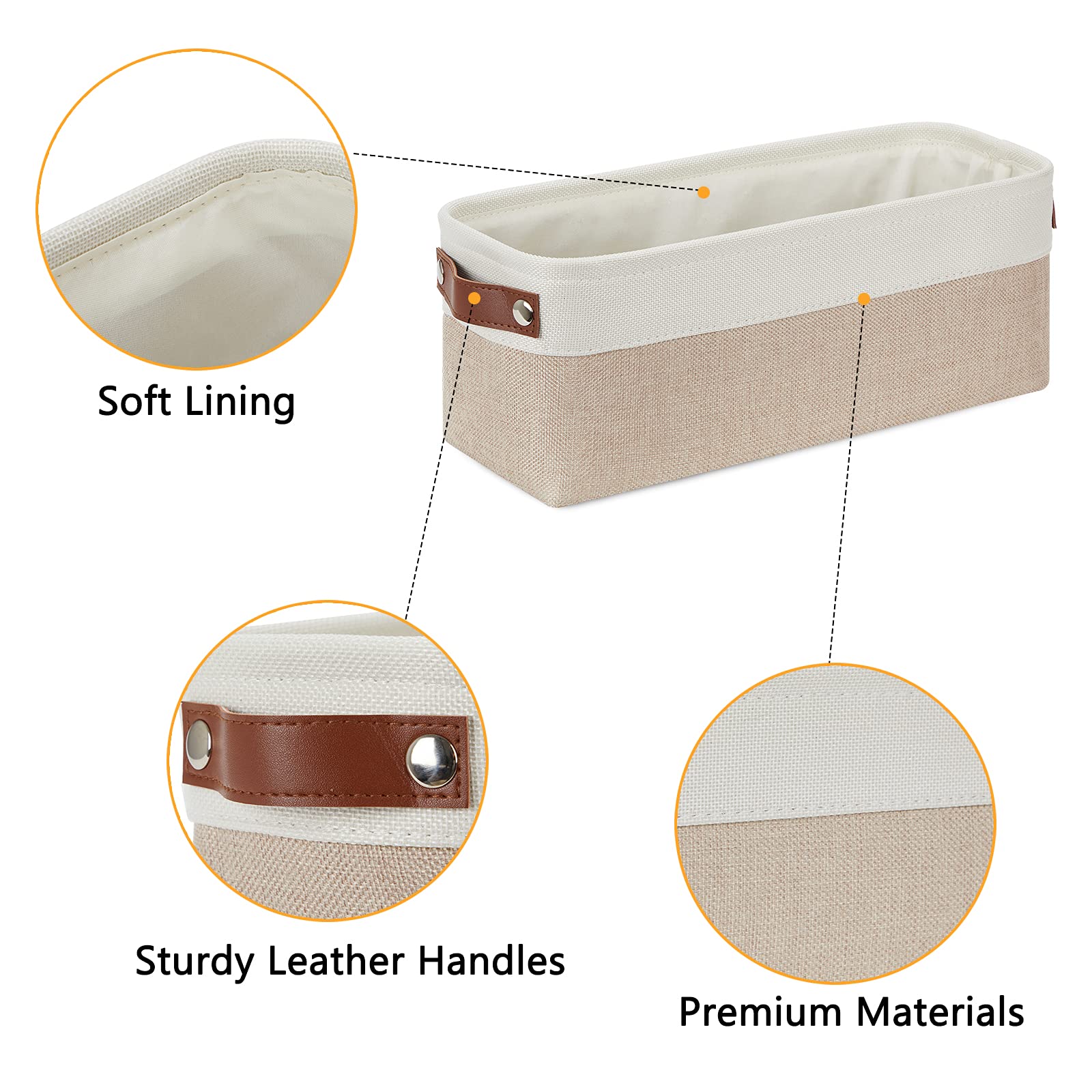 DULLEMELO 2-Pack Bathroom Baskets for Toilet, Small Storage Bins for Organizing Closets, Cabinets, Shelves