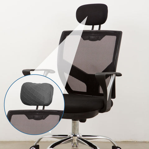 sourcing map Office Chair Pillow Cover, Office Chair Headrest Attachment Mesh Removable Headrest Protector for Home Desk Computer Chairs, Dark Gray