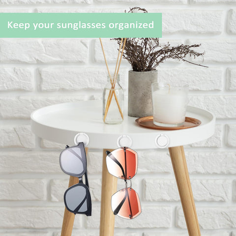 8 Pack Sunglass Organizer Wall Round Wall Mounted Sunglass Holder Hanging Sunglasses Organizer Eyeglass Holder White Sunglass Holder for Wall
