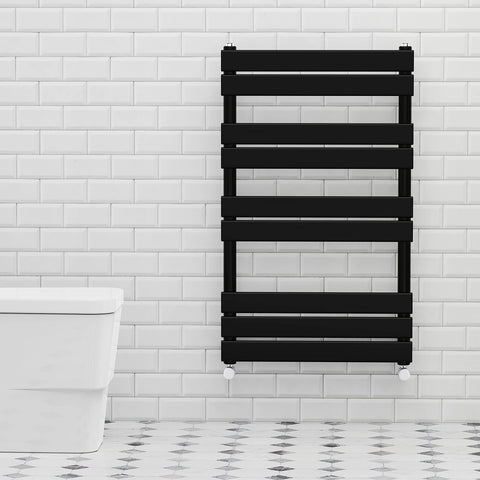 Warmehaus Black 1000x600mm Flat Panel Heated Towel Rail 68mm