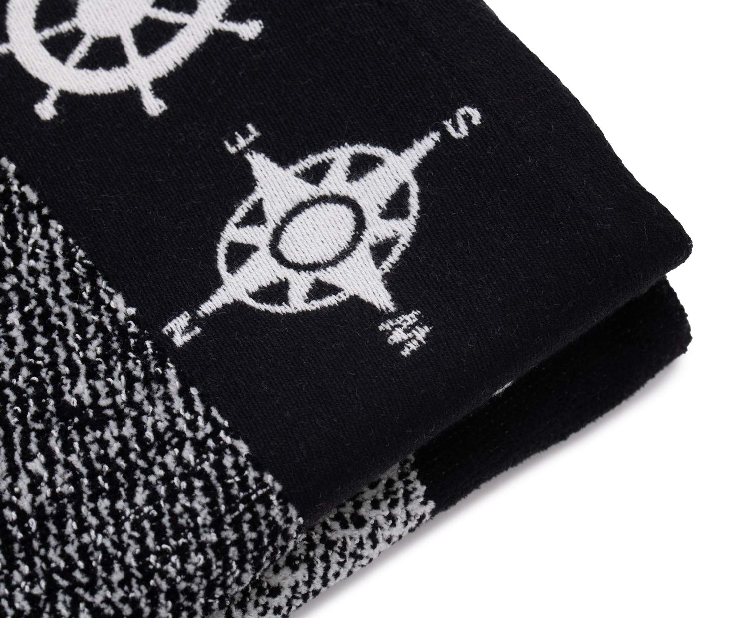 Gözze - Beach Towel with Compass Design, 100% Cotton, 90 x 180 cm - Silver