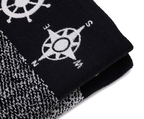 Gözze - Beach Towel with Compass Design, 100% Cotton, 90 x 180 cm - Silver