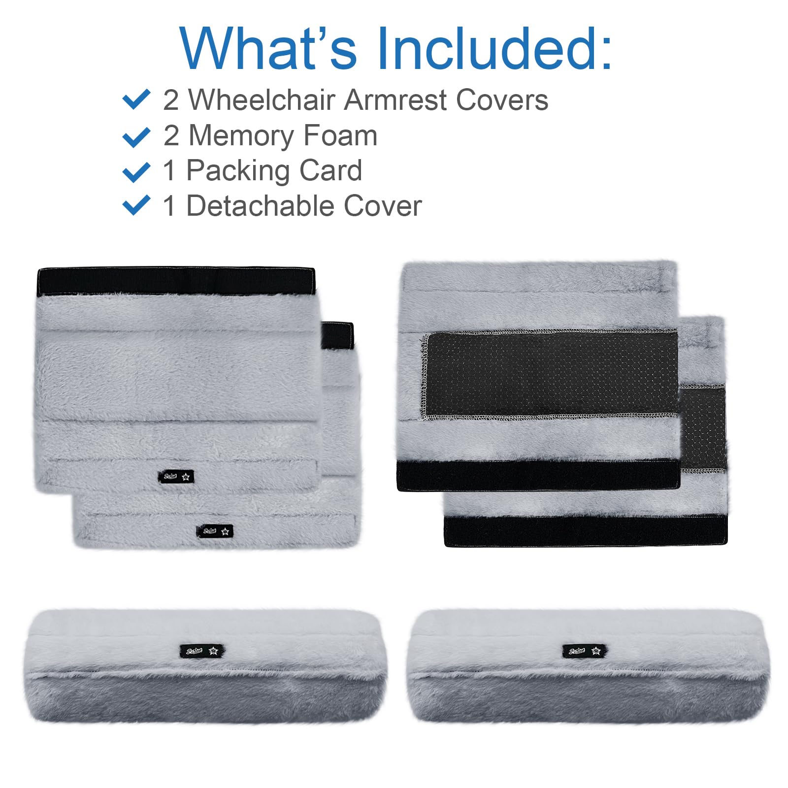 SPRING SEAON Wheelchair Armrest Pads Covers Fuzzy Desk Chair Arm Pads Soft