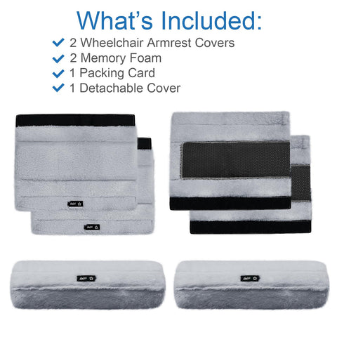 SPRING SEAON Wheelchair Armrest Pads Covers Fuzzy Desk Chair Arm Pads Soft