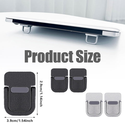 GIEEU 4 PCS Portable Keyboard Riser,Self-Adhesive Laptop Riser Stand,Mini Invisible Laptop Stand,Computer MacBook Zinc Alloy Stand for Desk