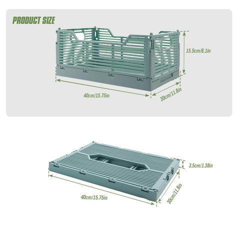 Vivikivi 2-Pack Collapsible Crates Storage Boxes, 40x30x15.5cm, Grey
