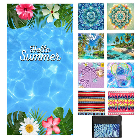 JAODFK Microfibre Beach Towel 71"X32" Quick Dry Lightweight Sand Free Extra Large Thin Towels Travel Essentials For Adults Womens Swim Bath