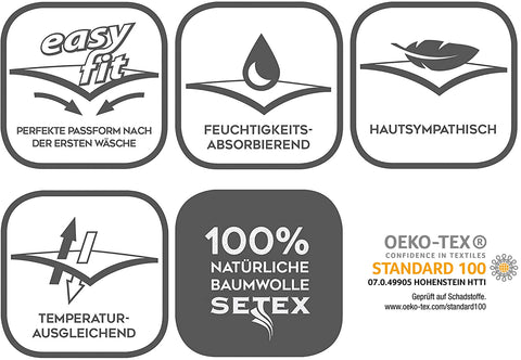 Setex kalmuck mattress protector, corner rubber, 100% cotton, classic, raw white, 2107, Cotton, natural, 90 x 200 cm